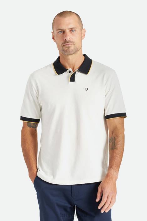 Apparel Off White/Black Brixton 0FDH122 Men Proper S/S Polo Knit