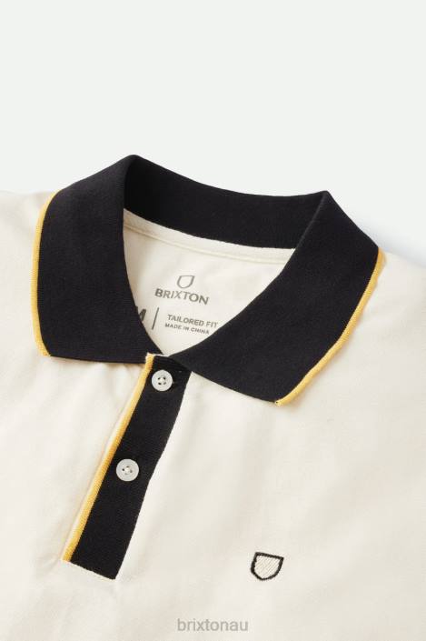 Apparel Off White/Black Brixton 0FDH122 Men Proper S/S Polo Knit