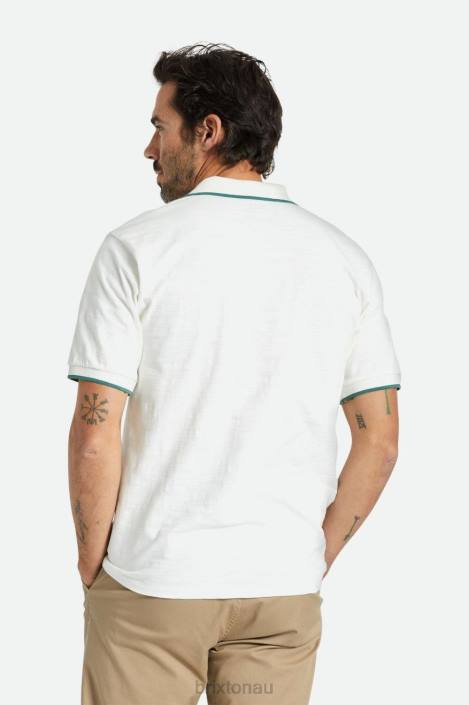 Apparel Off White/Spruce Brixton 0FDH121 Men Proper Slub S/S Polo