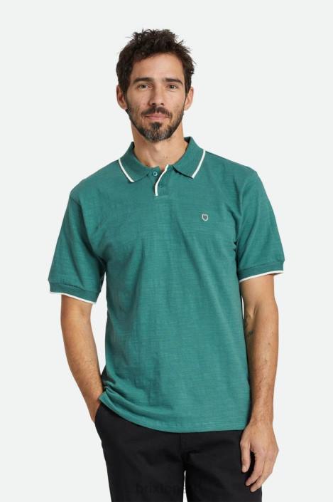 Apparel Spruce/Off White Brixton 0FDH120 Men Proper Slub S/S Polo
