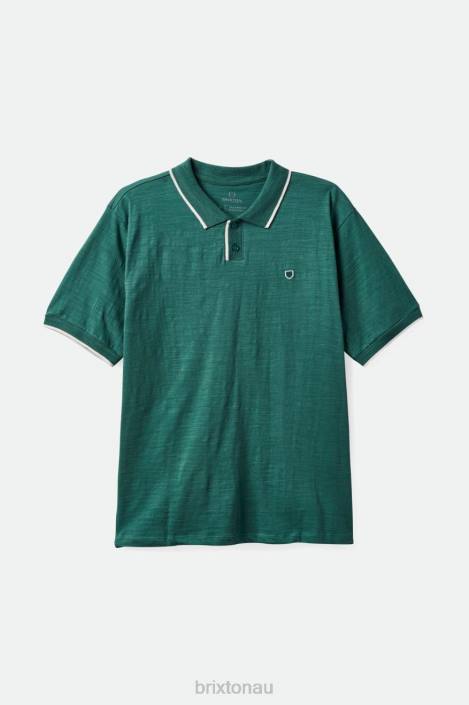 Apparel Spruce/Off White Brixton 0FDH120 Men Proper Slub S/S Polo