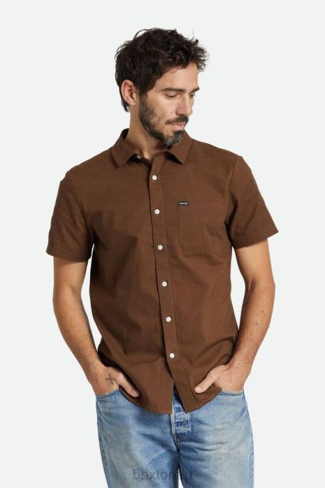 Apparel Dark Earth Brixton 0FDH11 Men Charter Textured Weave S/S Shirt
