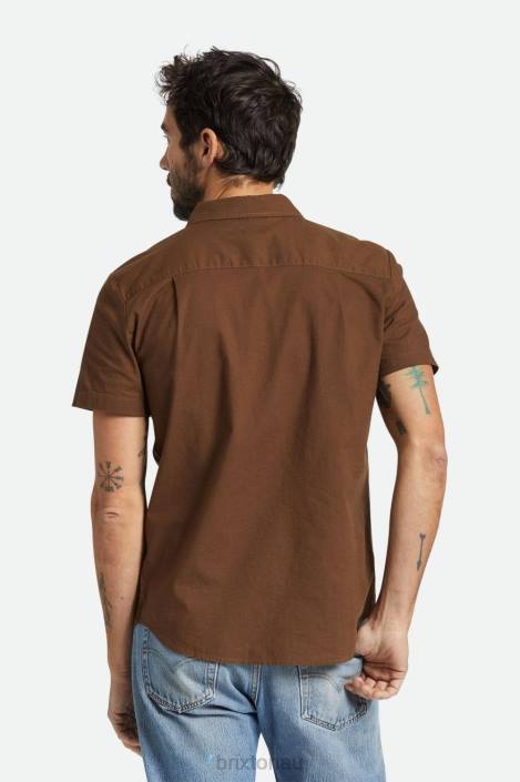 Apparel Dark Earth Brixton 0FDH11 Men Charter Textured Weave S/S Shirt