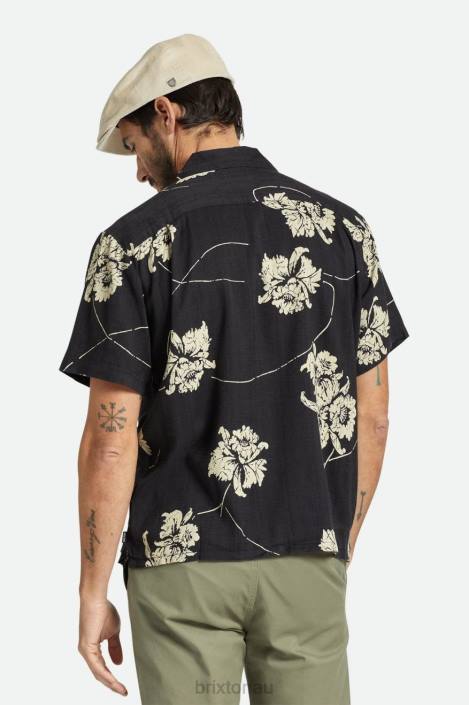 Apparel Washed Black/Off White Brixton 0FDH3 Men Bunker Slub S/S Woven Shirt