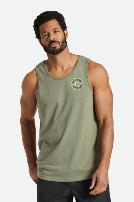 Apparel Olive Surplus Brixton 0FDH126 Men Crest Tank Top