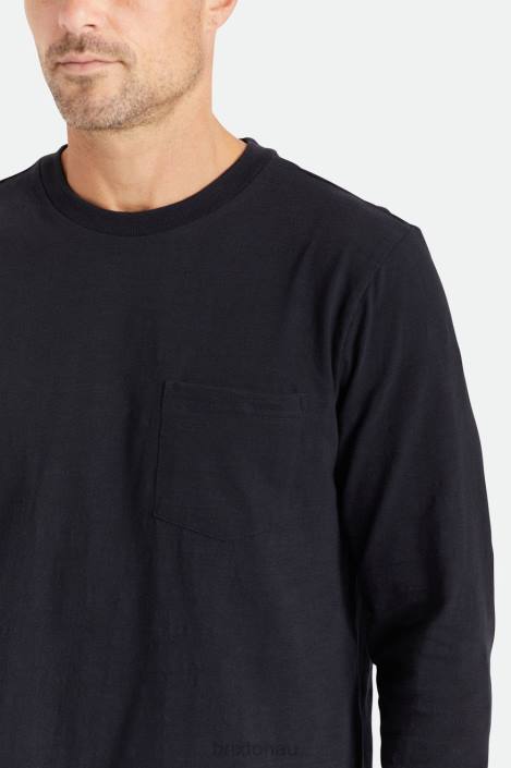 Apparel Black Brixton 0FDH101 Men Basic Slub L/S Pocket Tee