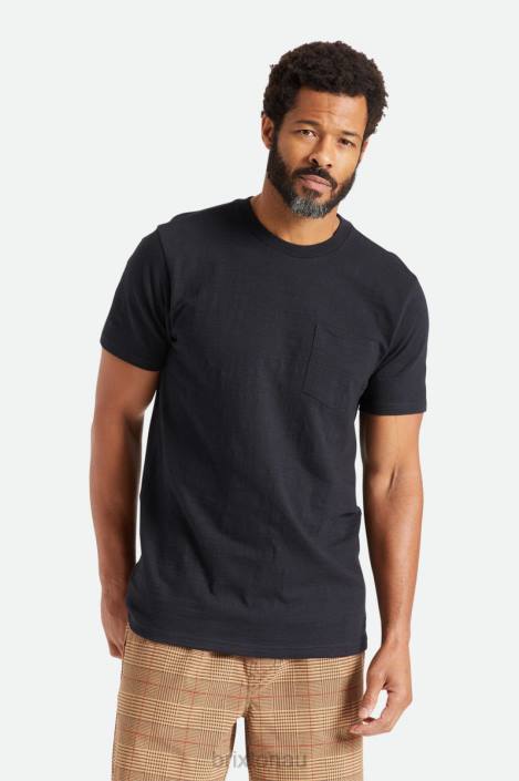 Apparel Black Brixton 0FDH105 Men Basic Slub S/S Pocket Tee