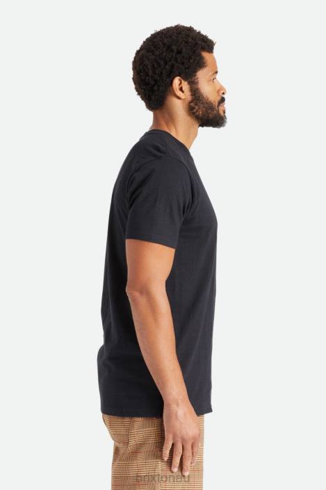 Apparel Black Brixton 0FDH105 Men Basic Slub S/S Pocket Tee