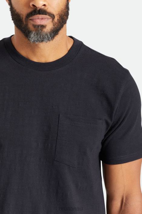 Apparel Black Brixton 0FDH105 Men Basic Slub S/S Pocket Tee