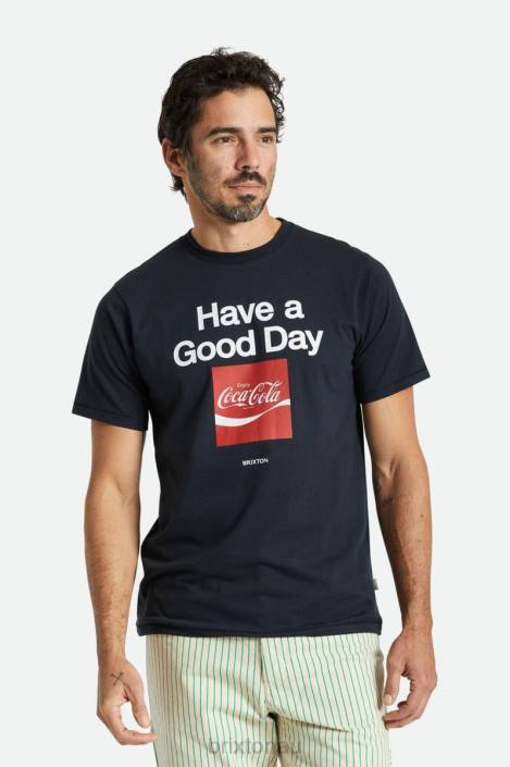 Apparel Black Brixton 0FDH77 Men Coca-Cola Good Day S/S Tailored Tee
