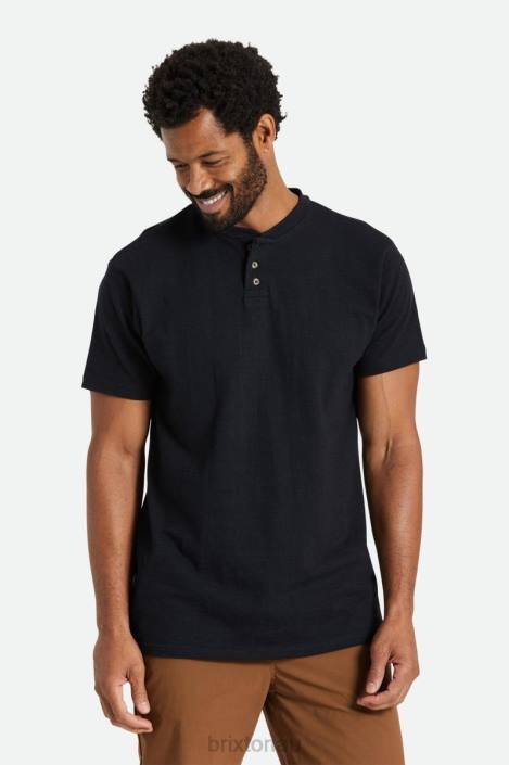 Apparel Black Brixton 0FDH93 Men Basic Slub S/S Henley Tee