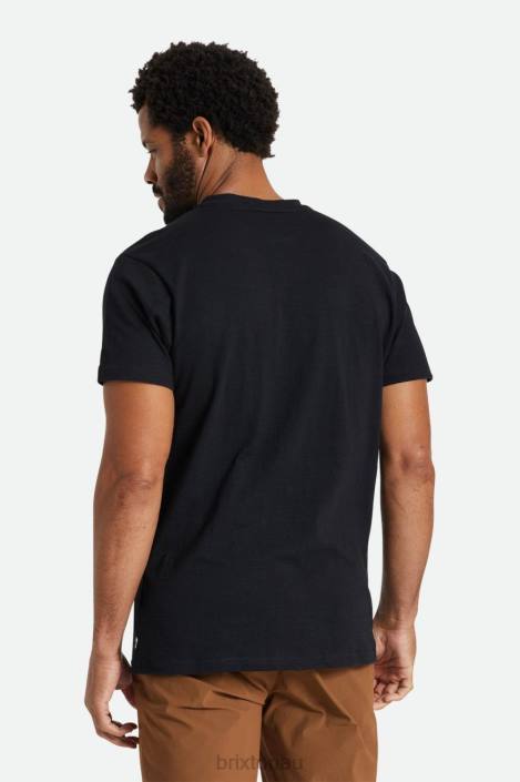 Apparel Black Brixton 0FDH93 Men Basic Slub S/S Henley Tee