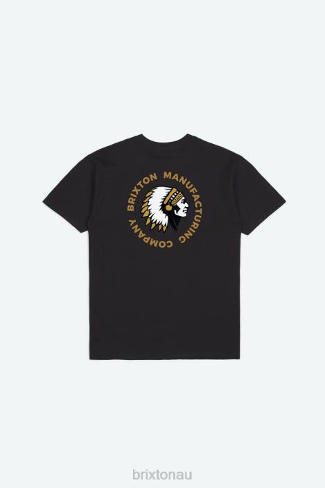 Apparel Black Garment Dye Brixton 0FDH80 Men Rival Stamp S/S Standard Tee