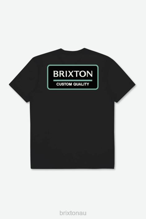 Apparel Black/Jade/Off White Brixton 0FDH90 Men Palmer Proper S/S Standard Tee