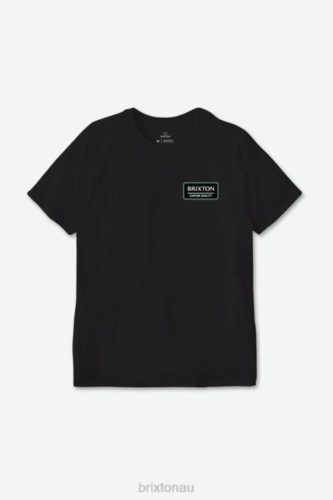 Apparel Black/Jade/Off White Brixton 0FDH90 Men Palmer Proper S/S Standard Tee