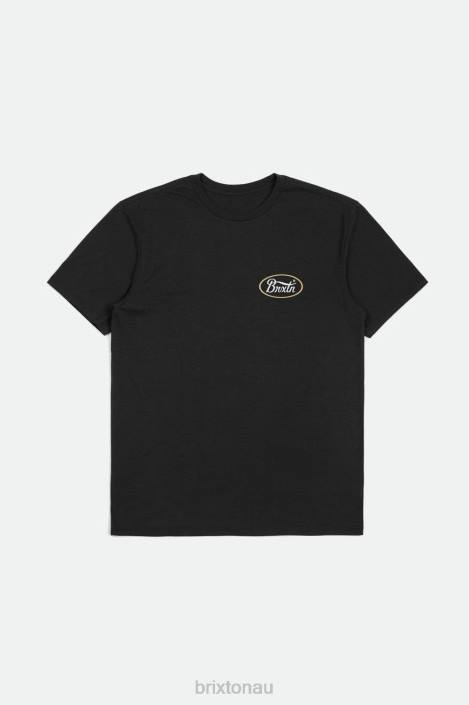 Apparel Black/Off White/Straw Brixton 0FDH45 Men Parsons S/S Tailored Tee