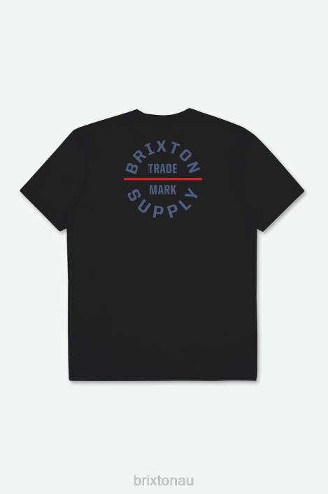 Apparel Black/Pacific Blue Brixton 0FDH33 Men Oath V S/S Standard Tee