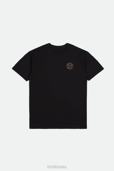 Apparel Black/Whitecap/Dusty Cedar Brixton 0FDH53 Men Crest II S/S Standard Tee