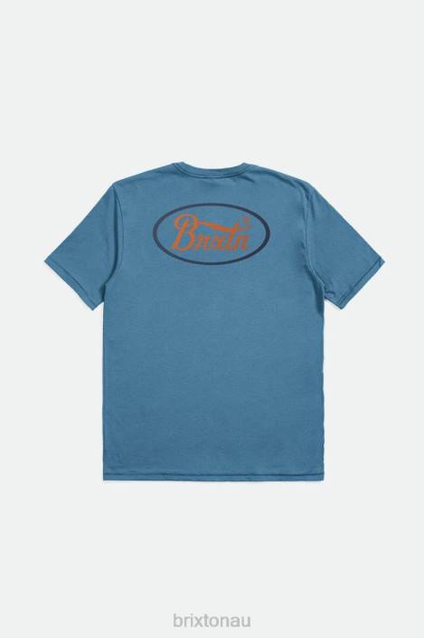Apparel Blue Heaven/Washed Navy/Paradise Brixton 0FDH46 Men Parsons S/S Tailored Tee