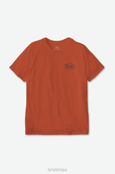 Apparel Burnt Red/Washed Navy Brixton 0FDH44 Men Parsons S/S Tailored Tee