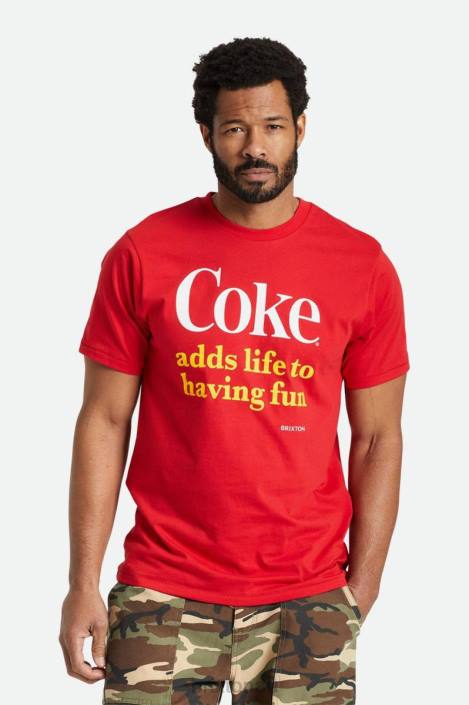 Apparel Coke Red Brixton 0FDH75 Men Coca-Cola Having Fun S/S Tailored Tee