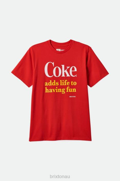 Apparel Coke Red Brixton 0FDH75 Men Coca-Cola Having Fun S/S Tailored Tee