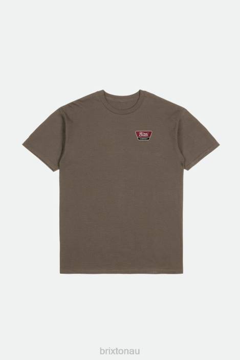 Apparel Dark Earth/Island Berry/Black Brixton 0FDH61 Men Linwood S/S Standard Tee