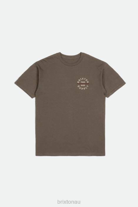 Apparel Dark Earth/Whitecap/Island Berry Brixton 0FDH30 Men Oath V S/S Standard Tee