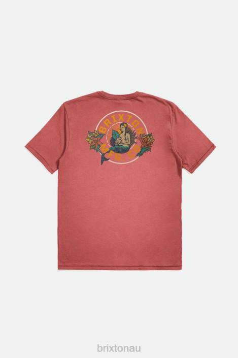 Apparel Dusty Cedar Worn Wash Brixton 0FDH37 Men Geneva S/S Standard Tee