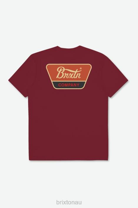 Apparel Island Berry/Paradise Orange/Charcoal Brixton 0FDH63 Men Linwood S/S Standard Tee