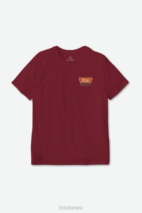 Apparel Island Berry/Paradise Orange/Charcoal Brixton 0FDH63 Men Linwood S/S Standard Tee