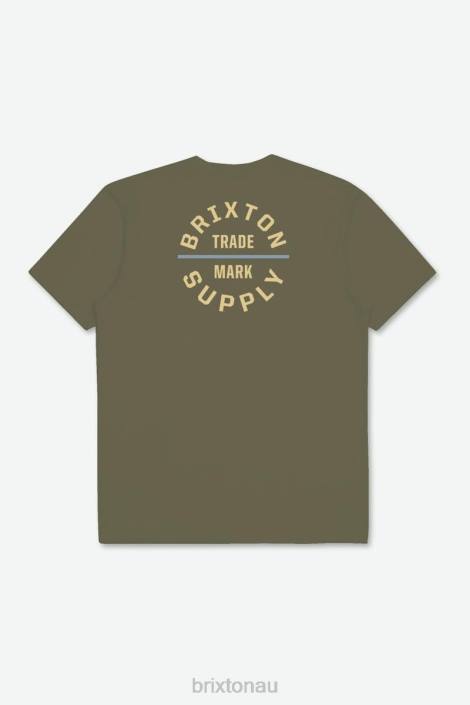 Apparel Olive Surplus/Dusty Blue Brixton 0FDH34 Men Oath V S/S Standard Tee