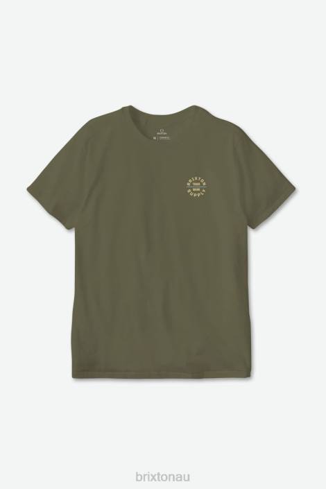 Apparel Olive Surplus/Dusty Blue Brixton 0FDH34 Men Oath V S/S Standard Tee