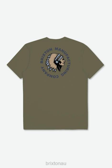 Apparel Olive Surplus/Dusty Blue Garment Dye Brixton 0FDH81 Men Rival Stamp S/S Standard Tee