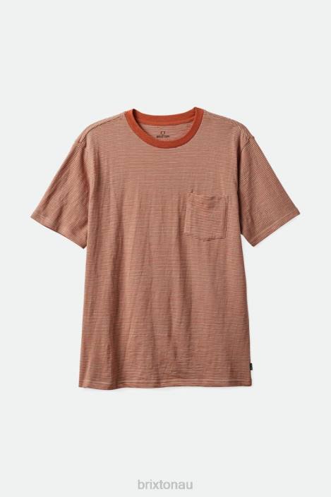 Apparel Orange Paradise/Mineral Grey Brixton 0FDH71 Men Hilt Slub S/S Pocket Tee