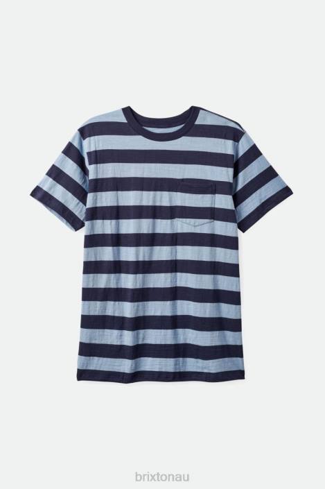 Apparel Washed Navy/Dusty Blue Brixton 0FDH70 Men Hilt Slub S/S Pocket Tee