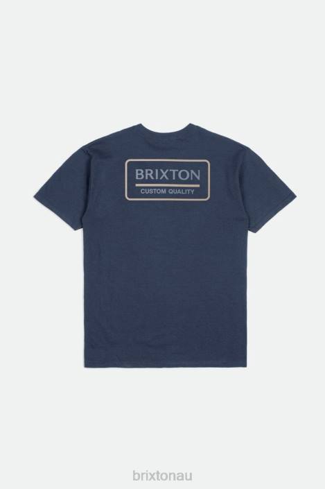 Apparel Washed Navy/Dusty Blue/Smoke Grey Brixton 0FDH89 Men Palmer Proper S/S Standard Tee