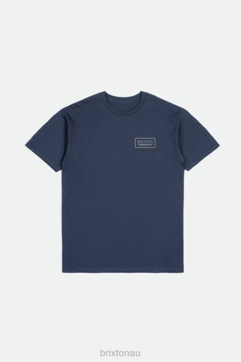 Apparel Washed Navy/Dusty Blue/Smoke Grey Brixton 0FDH89 Men Palmer Proper S/S Standard Tee