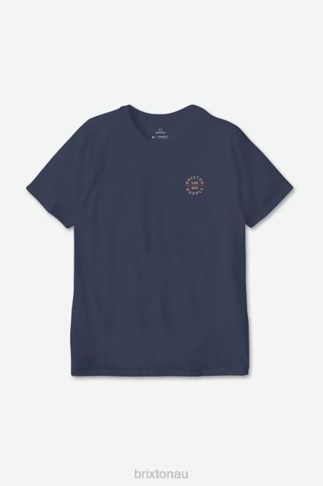 Apparel Washed Navy/Sand Brixton 0FDH32 Men Oath V S/S Standard Tee