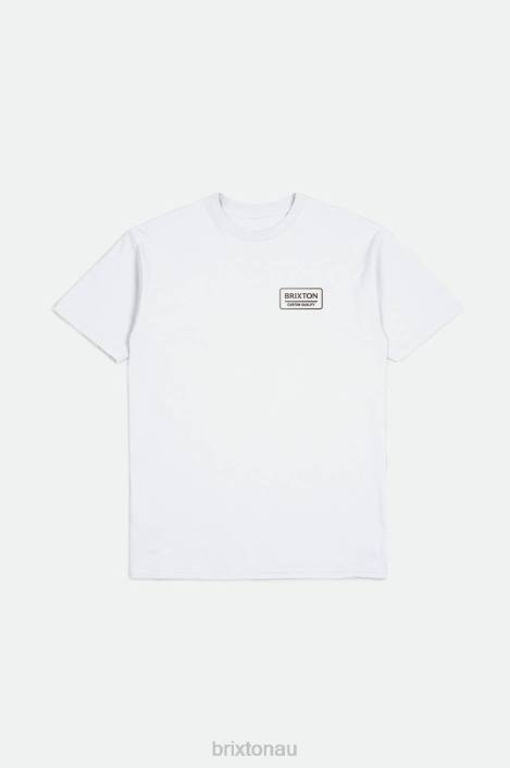 Apparel White/Black/Bison Brixton 0FDH116 Men Palmer Proper S/S Standard Tee