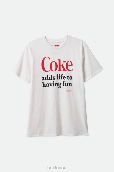 Apparel White Brixton 0FDH74 Men Coca-Cola Having Fun S/S Tailored Tee