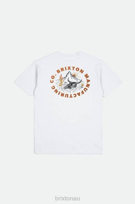Apparel White/Burnt Red Brixton 0FDH43 Men Croslin S/S Standard Tee