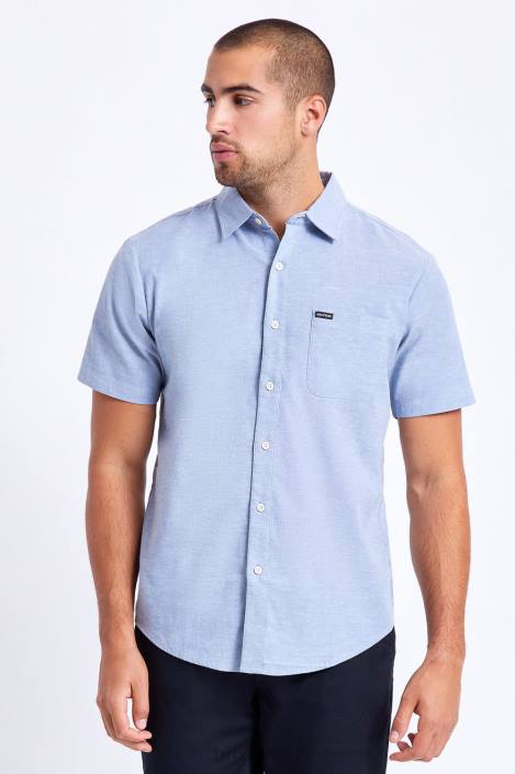 Apparel Light Blue Chambray Brixton 0FDH14 Men Charter Oxford S/S Woven
