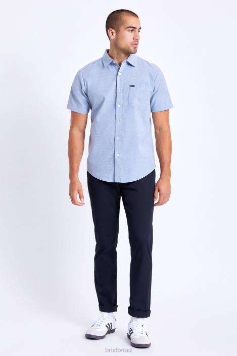 Apparel Light Blue Chambray Brixton 0FDH14 Men Charter Oxford S/S Woven