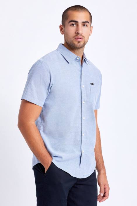 Apparel Light Blue Chambray Brixton 0FDH14 Men Charter Oxford S/S Woven