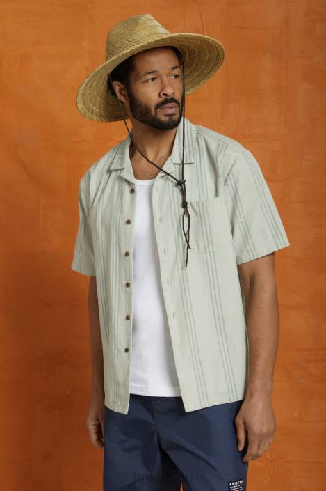Apparel Mineral Grey Brixton 0FDH5 Men Bunker Reserve Cool Weight S/S Woven