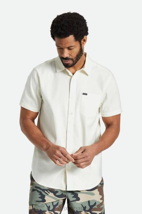 Apparel Off White Brixton 0FDH12 Men Charter Oxford S/S Woven