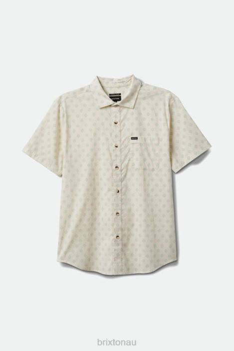 Apparel Off White/Jade Geo Brixton 0FDH23 Men Charter Print S/S Woven