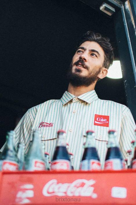 Apparel Tan Brixton 0FDH26 Men Coca-Cola Delivery Olson S/S Woven