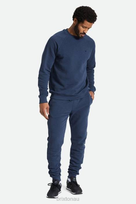 Apparel Washed Navy Brixton 0FDH136 Men Slub French Terry Crew